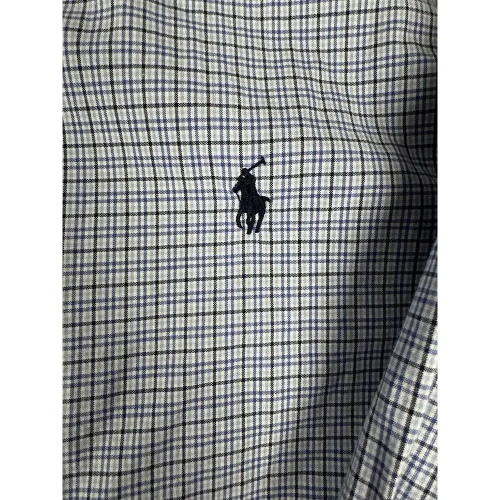 Ralph Lauren Youth XL 18-20 Blue Check Button Down Long Sleeve Shirt Cotton